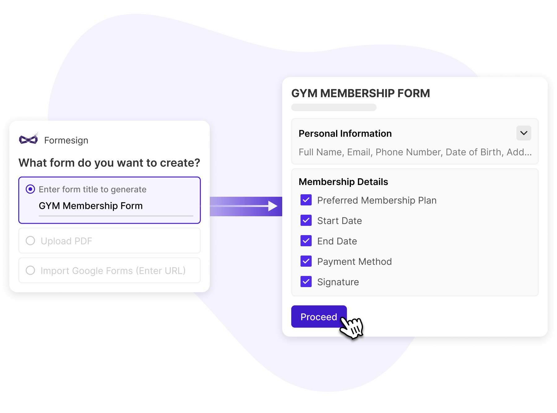 Generate forms using a simple outline