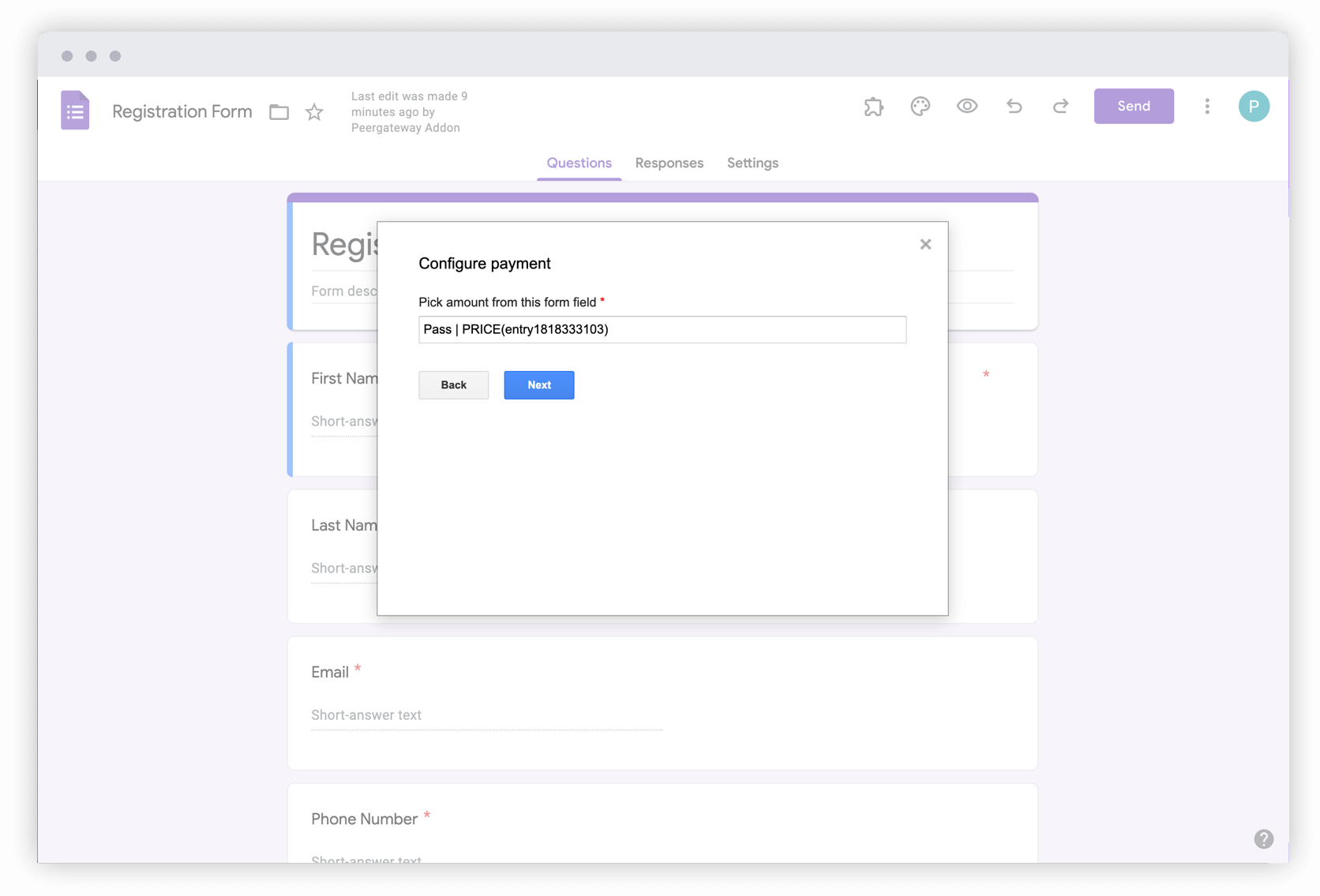 Dynamically pick the amount based on the answer selected by the user